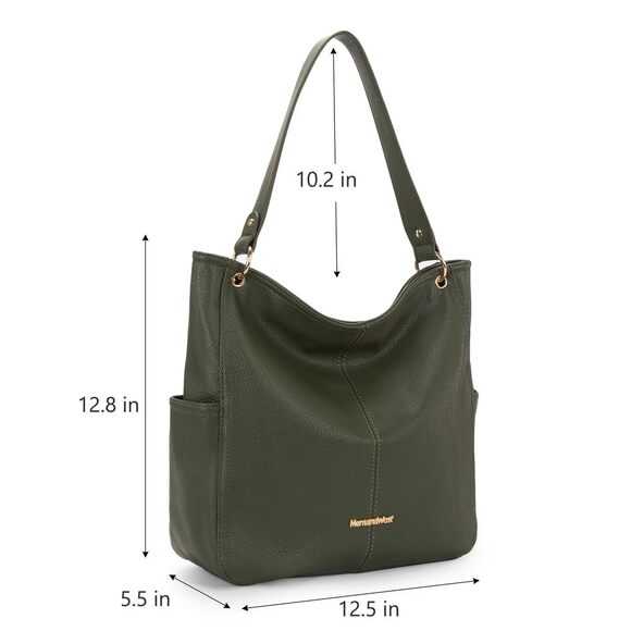 Hobo Purse for Women 2pcs Handbag Set Shoulder Bag Soft Washed Leather Top🐠 - Picture 2 of 6